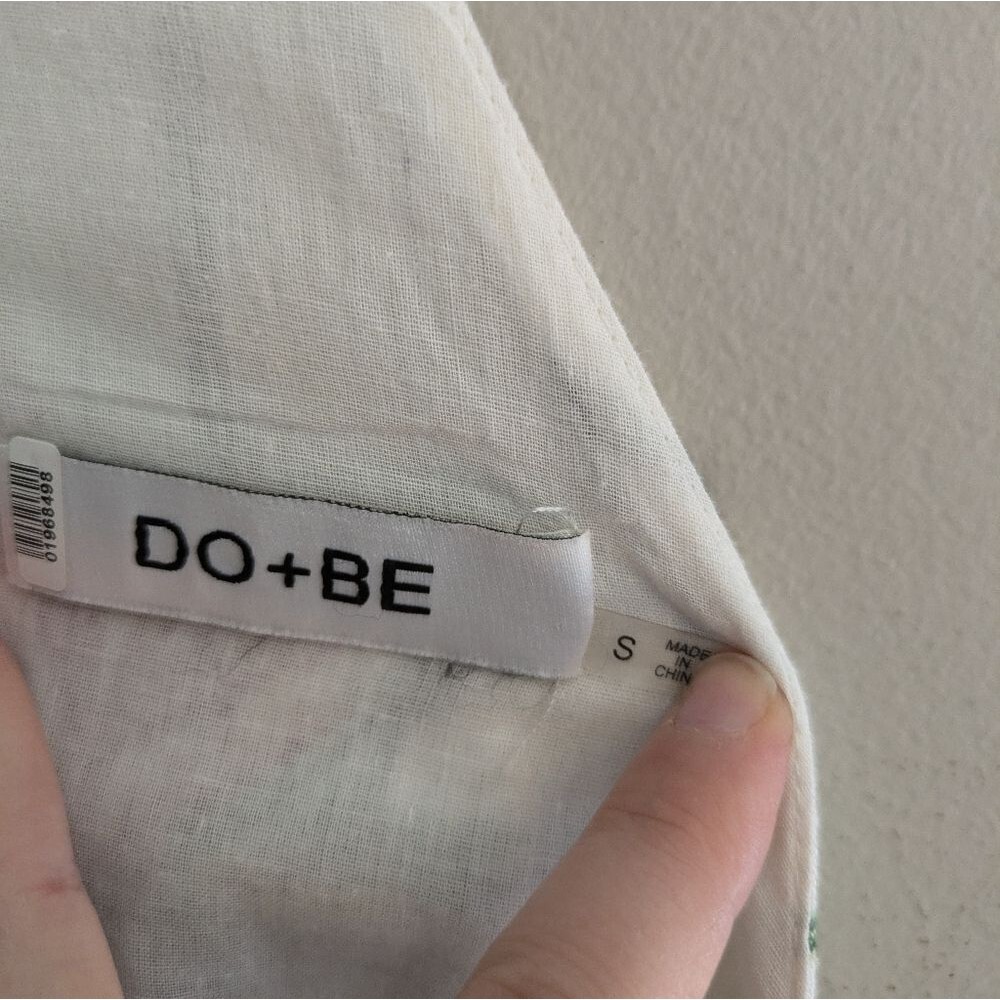 DO+BE Linen White Green Tropical Jumpsuit Size S - Picture 2 of 5